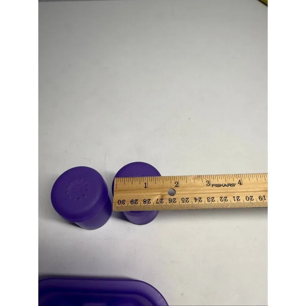 Rare Vintage Purple Salt And Pepper Shaker With Holder